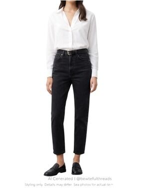 Aritzia Denim Forum Yoko 29 Black High Rise Slim Jeans Minimalist